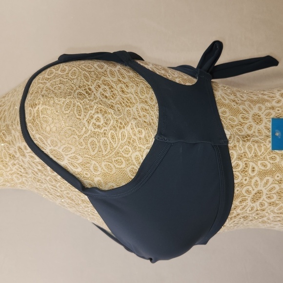 Cupshe Blue Lace Up V-Neck Cut-Out Knotted Bust Support Bralette Bikini Top SZ S - Picture 6 of 12